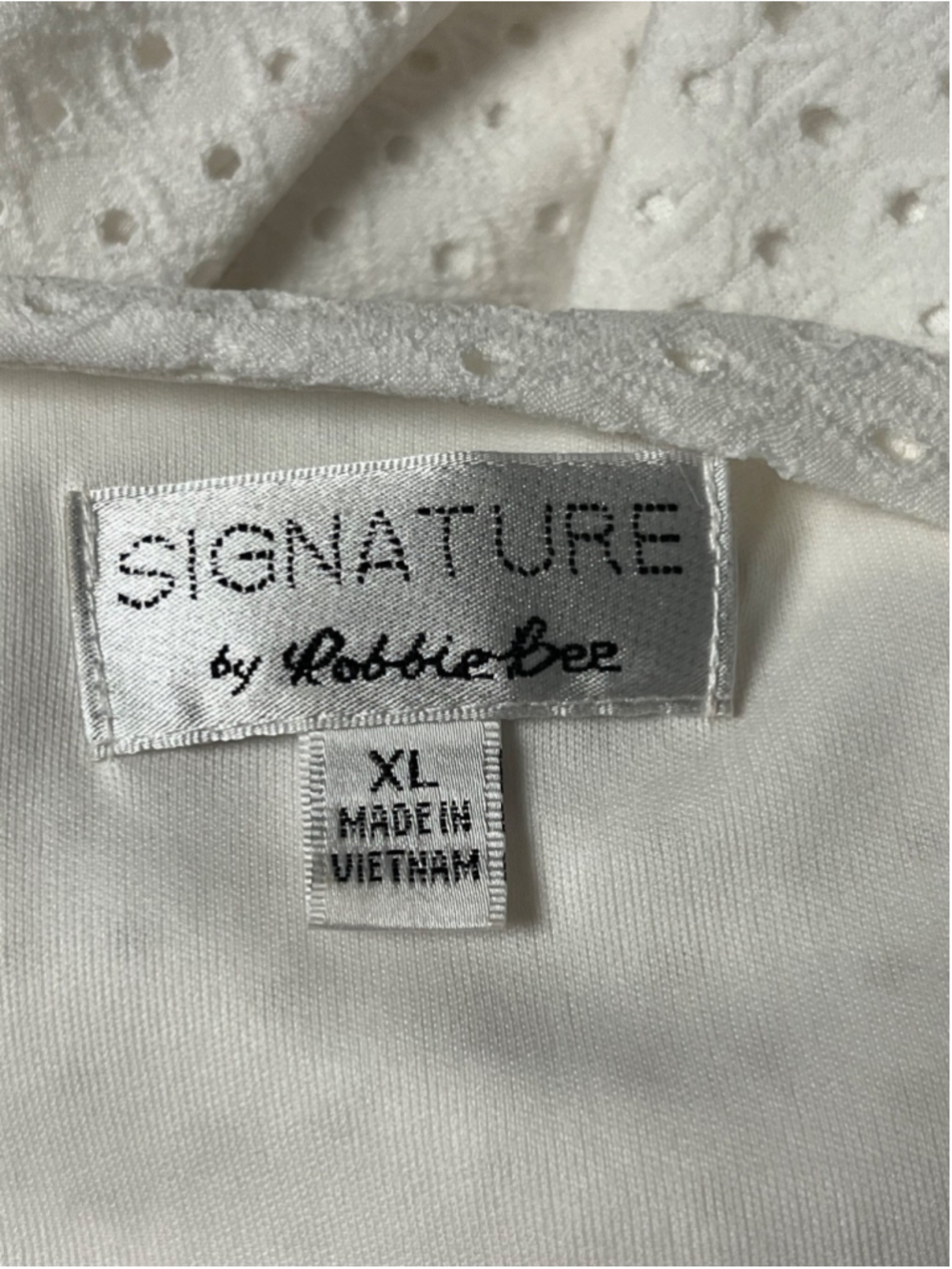 Robbie Bee White Faux Wrap Eyelet Dress Size XL - Picture 6 of 7